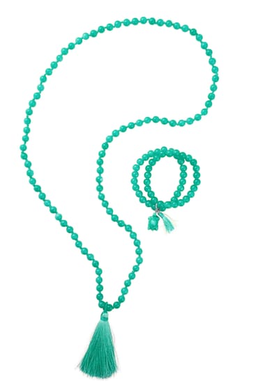Set parelkettingen - groen - Gr. Standaardmaat van Goldner Fashion