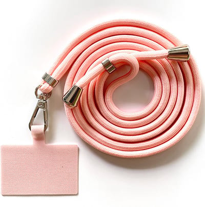 Universele verstelbare telefoonkoord - baby roze - 150 cm