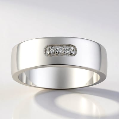 Cavill - Zilveren ring met 3 x I1 (G) diamanten pavé - 925 sterling zilver gerhodineerd - Ronde briljant geslepen - Luxe alledaagse ring