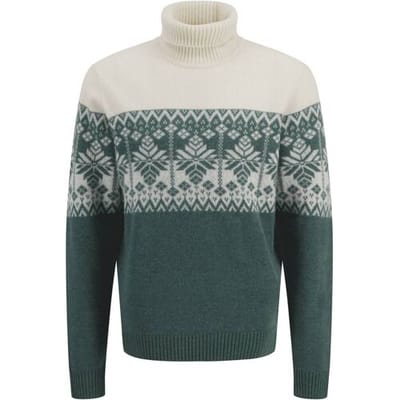 Fynch-Hatton Trui Rollneck Jacquard Sage Green / male