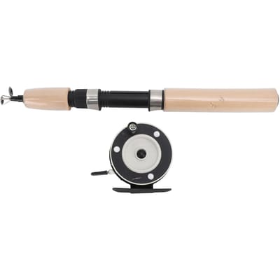 IJsvissen Hengel Molen Combo 75cm Winter Vishengel voor Vaders Zonen Echtgenoten Vriendjes beige