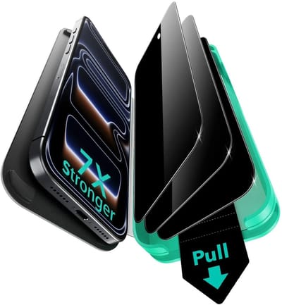 ESR UltraFit Armorite Privacy Geschikt voor iPhone 17 Pro Max - Tempered Glass Screen Protector - Case Friendly - Militair Getest Glas - Geen luchtbellen & stof - 3-Pack