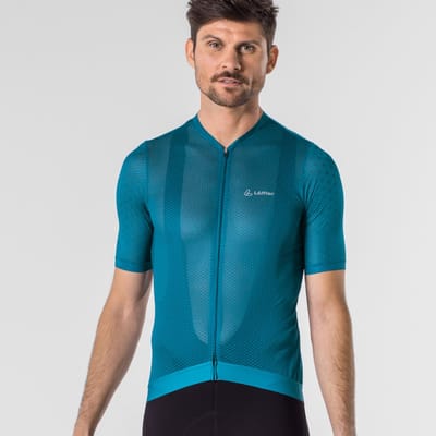 Loeffler fietsshirt korte mouwen M Bike Jersey FZ Cool Air Blue Coral - Blauw