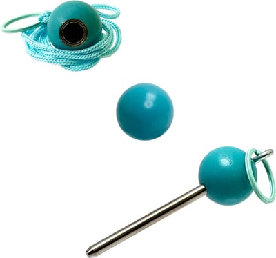 Boulemaus - Jeu de Boules - Bouleset Kleur turkoois - 1 Magneet - krachtige magnetische bouleopraper in de vorm van but met koord – 4 kg - 1 Traceur de Terrain -V2A roestvrij staal- 1 but