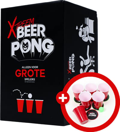 Xtreem Beer Pong - Met 24 Cups en 6 Ballen - Drankspel met 145 opdrachten - AvondMakers