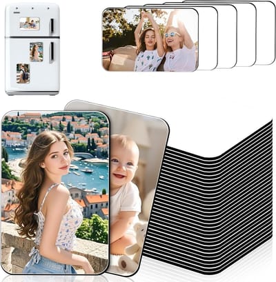 Pack van 50 Sublimatiemagneten 5.5 x 7.5 cm, Aanpasbare Lege Magneten voor DIY Decoratie en Koelkastdecoratie