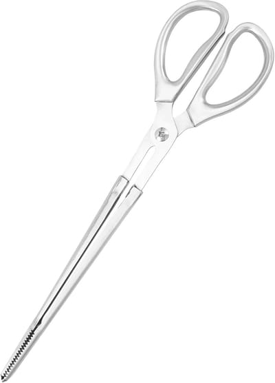 Brandhouttang - Haardtang - Kampvuur Gereedschap - Roestvrij Staal - 65cm Lengte - Zilver