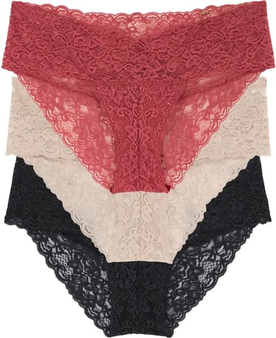 Dames slip 3-pack Kant - Lana - Kanten dames onderbroeken - microfiber ondergoed - XS