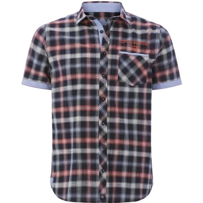 Jan Vanderstorm herren Overhemd Met Korte Mouwen - 41/42 - donkerblauw - Plus Size