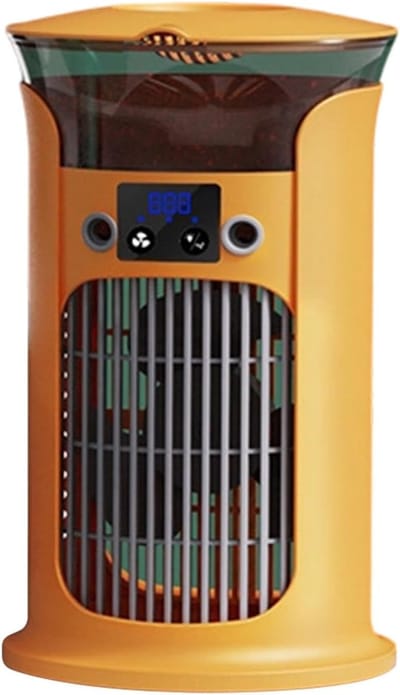 Draagbare mini-airconditioner - USB-verdampingsluchtkoeler, 3 snelheden, zonder afvoerslang, stil, ideaal voor thuis, kantoor of slaapkamer, 880 ml waterreservoir - geel [Energieklasse A+]