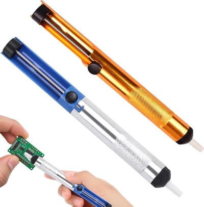 Soldeer Pomp - Tin Verwijderaar - Elektronica Reparatie - Sterke Zuigkracht - 2 Stuks - Blauw Goud