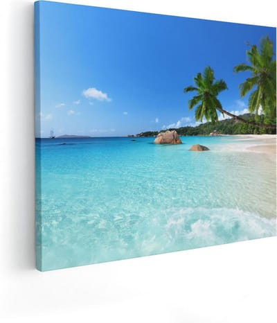 Artaza Canvas Schilderij Zee - 50x40 cm - Wanddecoratie Strand - Muurdecoratie Turkoois Water - Kamer Accessoires Tropisch