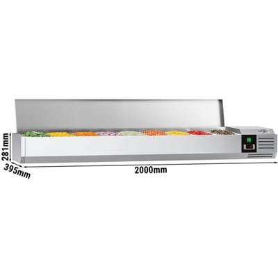 GGM Gastro Kühlaufsatzvitrine PREMIUM - 2000x395mm - 9x GN 1/3 Zilver