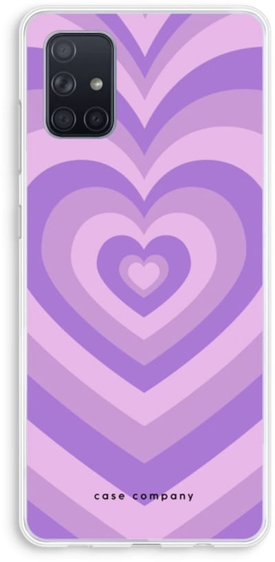 Case Company® - Hoesje geschikt voor Samsung Galaxy A71 hoesje - Hart Paars - Soft Cover Telefoonhoesje - Bescherming aan alle Kanten en Schermrand