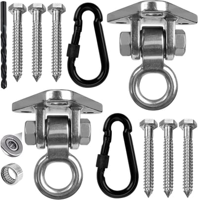 Zware roestvrijstalen swing haken met 180 graden draaimechanisme voor bevestiging en accessoires