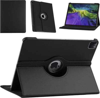 Draaibaar Hoesje 360 Rotating Multi stand Case - Geschikt voor: Apple iPad Pro 12.9 inch (2020) - Apple iPad Pro 12.9 inch (2021) - Apple iPad Pro 12.9 inch 2022 - Zwart