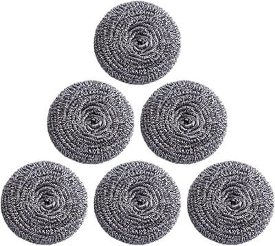 Stalen schrobber, herbruikbare vaatwasreiniger, herbruikbare roestvrijstalen schrobber voor pot, pan, gootsteen, thuis, restaurant, camping, buitenshuis, barbecue, fornuis, badkamer