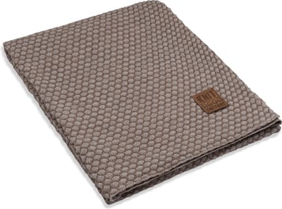 Knit Factory Juul Gebreid Plaid - Woondeken - Kleed - Marron/Beige - 160x130 cm