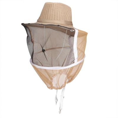 Buiten Imker Cowboyhoed Ademend Brandwerend Imkerij Sluier Pet Gezicht Hoofd Beschermer gray