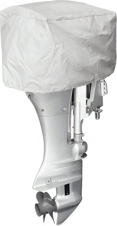ProPlus Buitenboordmotorhoes - Geschikt voor 25-50PK buitenboordmotoren - 76 x 39 x 41 cm – Afdekhoes - Beschermhoes - 600D Polyester - UV-gestabiliseerde Bootmotor hoes - Geschikt voor zeewater - Lichtgrijs