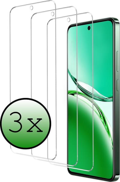 Screenprotector - 3 Stuks Geschikt voor Oppo Reno 12 F - Extra Sterk - Beschermglas - Gehard Glas - Tempered Glass - Screen Protector
