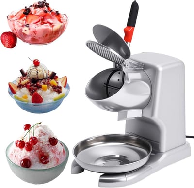 Elektrische Ijsbreker - Geschaafd Ijs Machine - Dranken Maken - Instelbare Dikte - 95 kg/uur - Zilver
