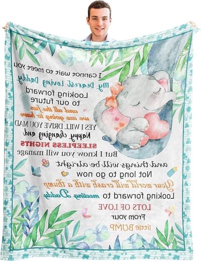 Papa deken - Cadeau vader - Geboorte vieren - Zachte fleece stof - 150 x 125 cm - Nieuwe vader