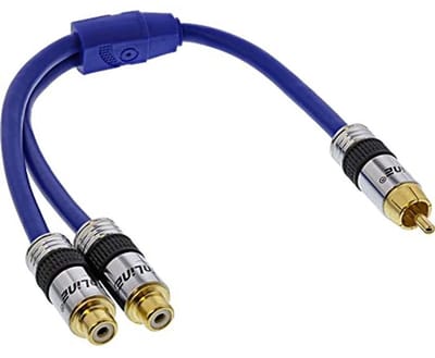 Premium Cinch Y-Kabel 1x naar 2x - 0,25m voor Geluidsinstallaties