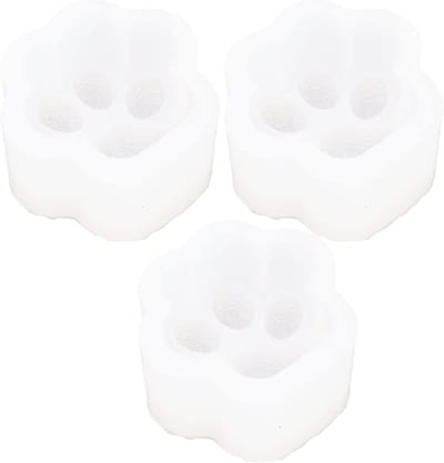 Schattige Siliconen Mallen voor Pootafdrukken - 3 Stuks, Ideaal voor DIY Epoxy, Fondant en Decoratie