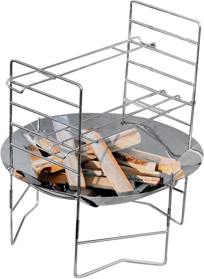 Houtgestookte vuurkorf - Buitenhaard Grill - Buiten koken - Eenvoudige montage - 42x37 cm - Zwart