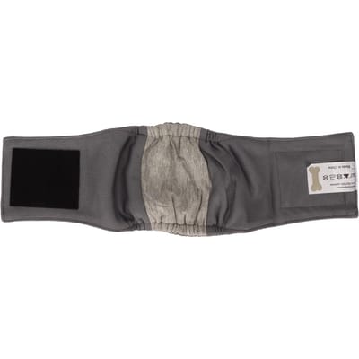 Bande Ventrale pour Chien Mâle Anti-Fuite Forte Absorption d'Eau Respirante Confortable Bande Ventrale pour Chien Mâle M gris