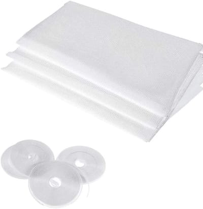 Set van 3 Insectenschermen met 4 Rollen Zelfklevende Tape - Vliegen- en Muggenbescherming 2m x 1.5m Wit voor Raam en Deur