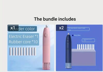 Bovista Elektrische Gum - Doezelaar - Electrische - Electric Eraser - Roze + 2x Donkerblauw