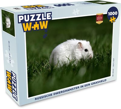 Puzzel Russische dwerghamster in een grasveld - Legpuzzel - Puzzel 1000 stukjes volwassenen