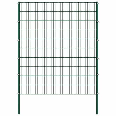vidaXL Schuttingpaneel met palen ijzer 694,5x200 cm groen