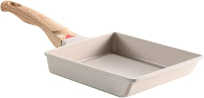 Tamagoyaki Pan - Omelet Pan Japanse Pan - Eieren Rollen - Antiaanbaklaag - 23 x 17.5 cm - Wit