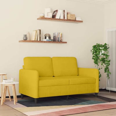 vidaXL - Tweezitsbank - 120 - cm - fluweel - geel