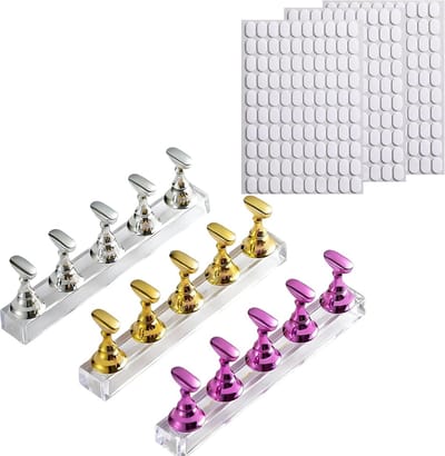 Set van 3 acrylnagels voor nagelkunst, doe-het-zelf salon, inclusief 300 stickers en magnetische nagelpunthouder voor perfecte nagelstyling