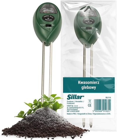 Digitale Bodemtester - PH-waardemeter - Planten Verzorgen - 3 in 1 Meting - 25 cm Lengte - Zilver Grijs