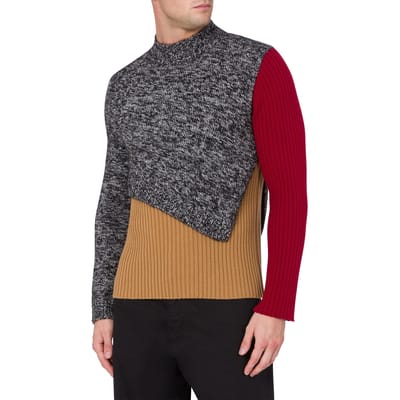 Moschino Pullover Patchwork Multicolor Size: 54 | Sweaters Outlet | Heren | Grijs