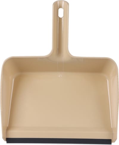 Urban Living Vuil opvang blik - kunststof - met rubber strip - 30 x 38 cm - beige - stofblik - voor stoffer en blik - extra groot