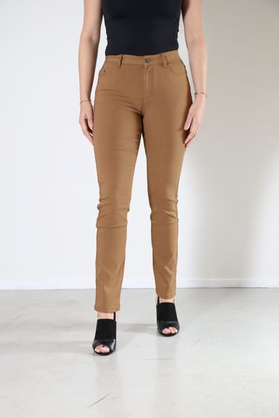 New Star dames broek - broek stretch dames - Astic - camel - straight Fit - maat 28/32