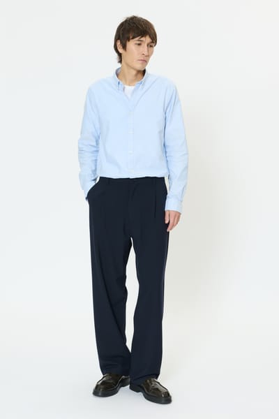 High waist chino met bandplooi