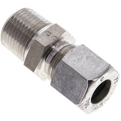 3/8'' NPT Buitendraad x 10L RVS Rechte Snijring Koppeling 315 Bar DIN 2353 - FL2S-MC-ST-038N-10-L