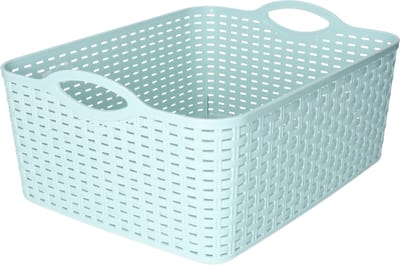 Plasticforte opbergmandje/kastmandje - 11 liter - mintgroen - kunststof - 35 x 28 x 16 cm - nestbaar