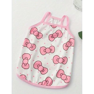 Huisdierkleding Hond Kat Schattig Camisole Vest Anti-Verharing, Schattig Strikje Harnas Vest Kleding Voor Kleine Honden, Zomer Sling Vest Kleding Voor Kleine Honden S roze