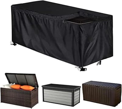 Beschermhoes Tuinbox - Waterdichtehoes Opbergkist - Bescherming Buitenmeubels - Volledige Weerbescherming - S 123x62x55cm - Zwart