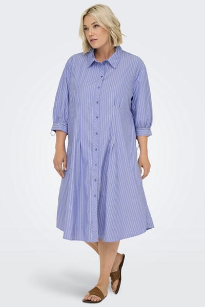 ONLY CARMAKOMA - CARBJORG 3/4 SHIRT DRESS BLK WVN - Dames - Mini jurken