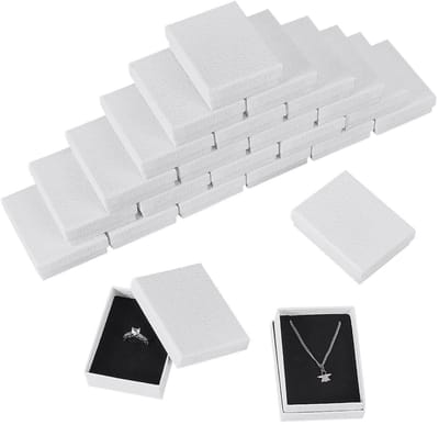 Dailygoods - 16 Stuks Witte Kartonnen Sieraden Dozen - Perfect voor Geschenken en Display