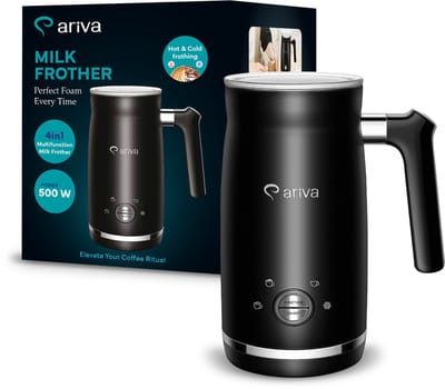 ARIVA-4 in 1-Elektrische melkopschuimer-Schuim voor cappuccino, latte en frappe, warme chocolademelk in 1 minuut